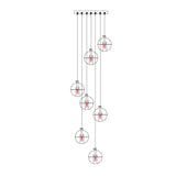Luxurious Crystal Orb Staircase Chandelier with LED Ball Shade - Modern Loft Lighting