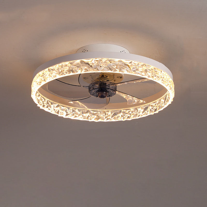 Contemporary Circle Ring LED Ceiling Fan Light – Semi-Flush Mount