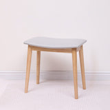 Sleek Modern Minimalist Rectangular Vanity Stool in Soft PU Leather with Wood Base – Ideal Bedroom Accent