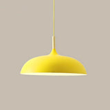 Modern Metal and Wood Dome Pendant Light — 1-Light, Wooden Top