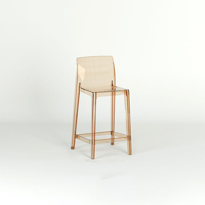 Modern Scandinavian Square Bar Stool with Backrest and Footrest – Ideal Kitchen Seating