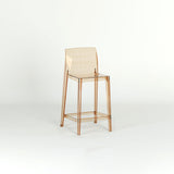 Modern Scandinavian Square Bar Stool with Backrest and Footrest – Ideal Kitchen Seating