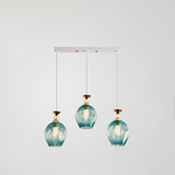Nordic Gradient Glass Orb Chandelier - 3-Light Modern Pendant