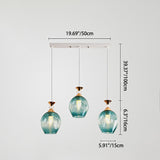 Nordic Gradient Glass Orb Chandelier - 3-Light Modern Pendant