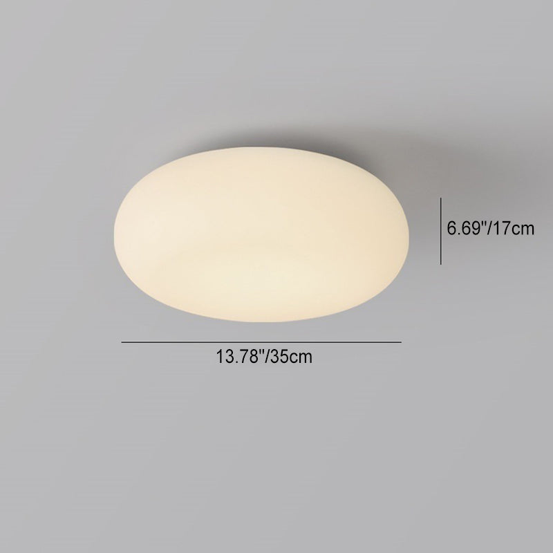 Sleek Modern Minimalist Oval Iron LED Flush Mount Ceiling Light with PE Finish for Bedroom