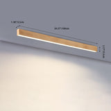 Sleek Modern Minimalist Wood-Grain Aluminum LED Flush-Mount Ceiling Light