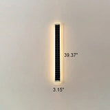 Sleek Minimalist Outdoor Solar LED Rectangular Strip Wall Sconce Lamp - Waterproof Patio Lighting