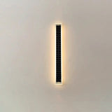 Sleek Minimalist Outdoor Solar LED Rectangular Strip Wall Sconce Lamp - Waterproof Patio Lighting