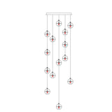 Luxurious Crystal Orb Staircase Chandelier with LED Ball Shade - Modern Loft Lighting
