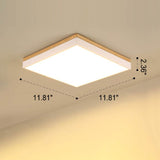 Nordic Solid Wood LED Flush-Mount Ceiling Light — Minimalist Square/Rectangular Design