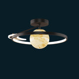 Sleek Modern Space Planet Globe LED Ceiling Light - Semi-Flush Mount