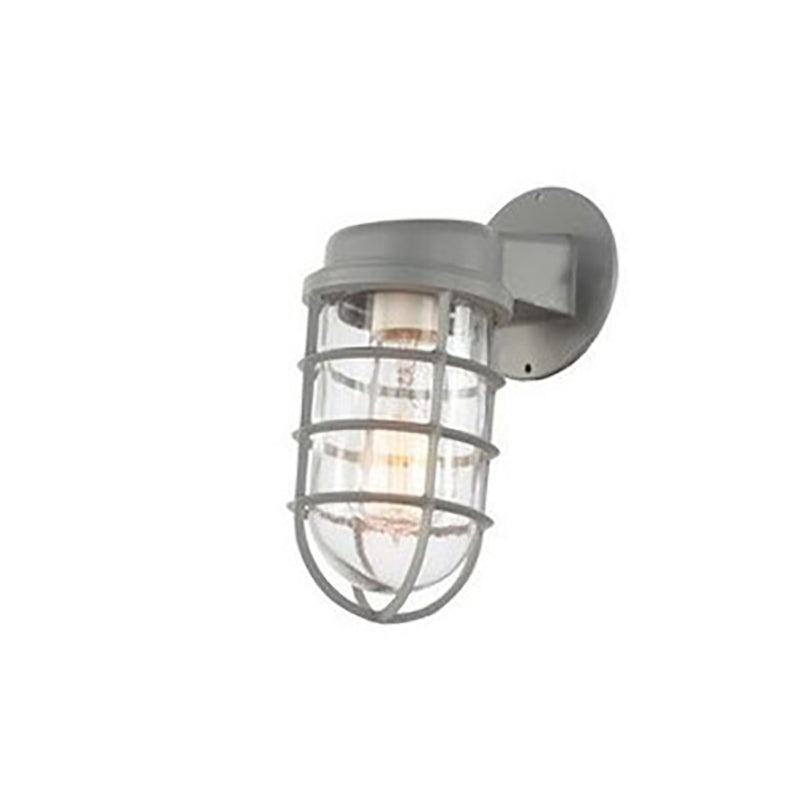 Sleek Contemporary Industrial Aluminum Round Cage 1-Light Waterproof Wall Sconce for Entryway