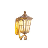 European-Style Solar Outdoor Lantern – Aluminum & Glass, Waterproof 1-Light Wall Sconce Lamp