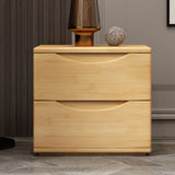 Traditional Japanese-Style Rectangular Nightstand with Rubber Wood & Metal – 2/3-Drawer Bedside Table
