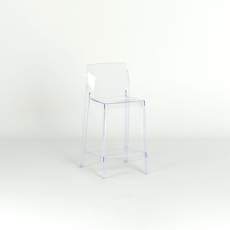 Modern Scandinavian Square Bar Stool with Backrest and Footrest – Ideal Kitchen Seating