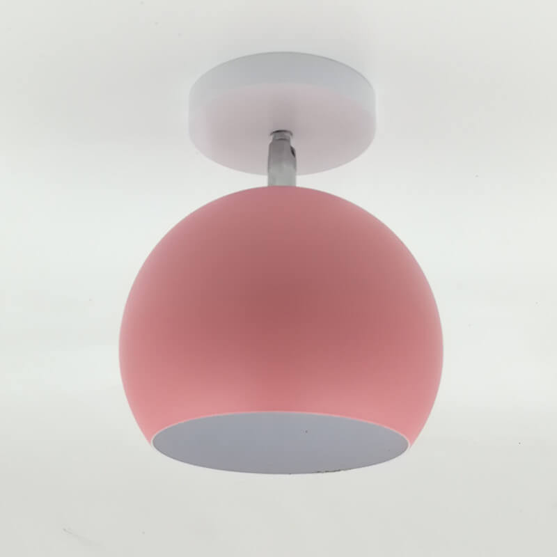 Nordic Macaron Dome 1-Light Semi-Flush Ceiling Light - Modern Minimalist Design