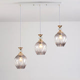 Nordic Gradient Glass Orb Chandelier - 3-Light Modern Pendant