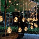 Solar-Powered LED Curtain Lights – Star & Moon Design, Outdoor Christmas String Lights for Patio, Garden and Camping
