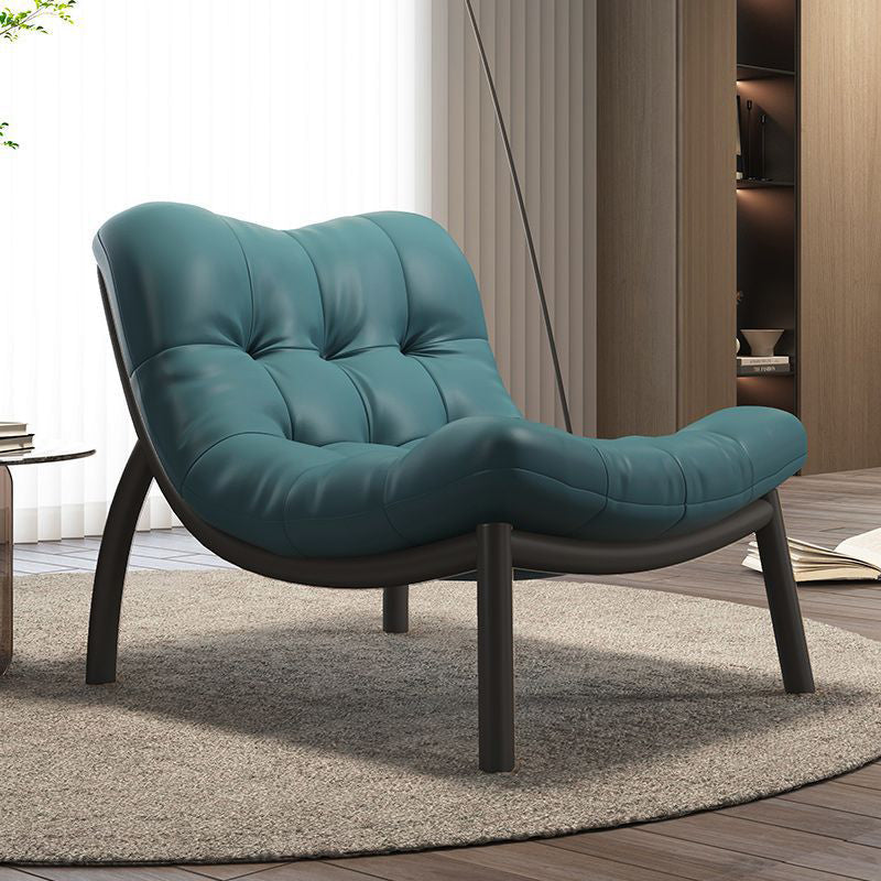 Chic Contemporary Scandinavian Rectangular Sofa - Upholstered in Faux Nappa Leather with a Carbon Steel Frame for Modern Living Rooms