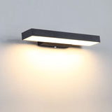 Sleek Modern Minimalist Rectangular Flat LED Sensor Wall Sconce Lamp – Outdoor Waterproof Exterior Lighting