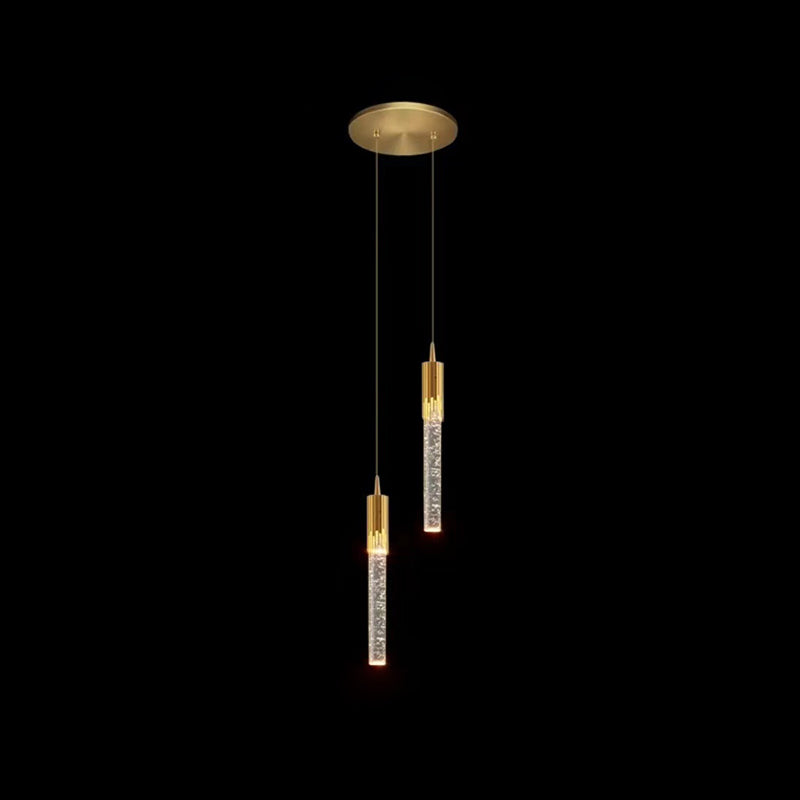 Contemporary Scandinavian Water-Drop Crystal LED Chandelier – Iron & Aluminum for Bedroom