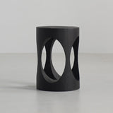 Traditional Japanese Wabi-Sabi Wood End Table with Geometric Design - Living Room Accent