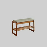 Sleek Contemporary Scandinavian Rectangular Solid-Wood Shoe Storage with 1 Shelf - Entryway Organizer