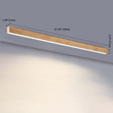 Sleek Modern Minimalist Wood-Grain Aluminum LED Flush-Mount Ceiling Light