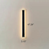 Sleek Minimalist Outdoor Solar LED Rectangular Strip Wall Sconce Lamp - Waterproof Patio Lighting