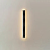Sleek Minimalist Outdoor Solar LED Rectangular Strip Wall Sconce Lamp - Waterproof Patio Lighting