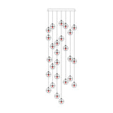 Luxurious Crystal Orb Staircase Chandelier with LED Ball Shade - Modern Loft Lighting
