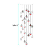 Luxurious Crystal Orb Staircase Chandelier with LED Ball Shade - Modern Loft Lighting