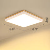Nordic Solid Wood LED Flush-Mount Ceiling Light — Minimalist Square/Rectangular Design