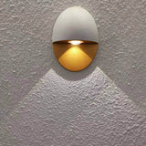 Sleek Modern Oval Aluminum Outdoor LED Wall Sconce Lamp – Waterproof