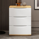Traditional Japanese-Style Rectangular Nightstand with Rubber Wood & Metal – 2/3-Drawer Bedside Table