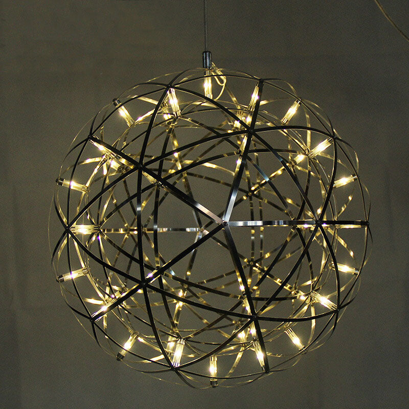 Sleek Modern Globe 12-Light LED Firework Pendant Light