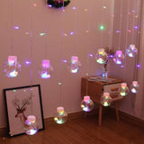 Solar-Powered LED Curtain Lights – Star & Moon Design, Outdoor Christmas String Lights for Patio, Garden and Camping