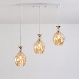 Nordic Gradient Glass Orb Chandelier - 3-Light Modern Pendant