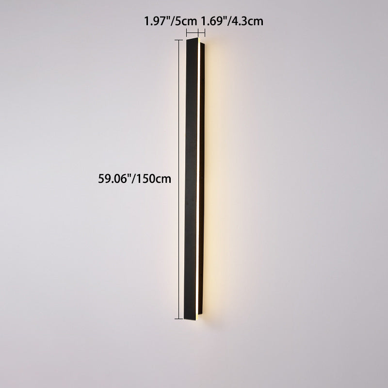 Modern Minimalist Long Rectangular LED Wall Sconce in Aluminum and Acrylic – Outdoor Garden Lighting
