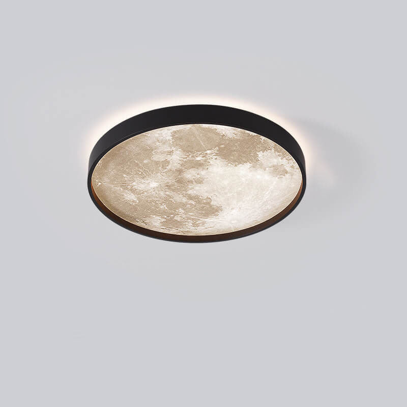 Nordic Moon Round LED Flush Mount Ceiling Light — Creative Minimalist Design with Soft Ambient Glow