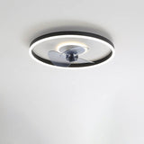 Nordic Minimalist Round Hidden-LED Flush-Mount Ceiling Fan Light