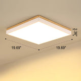 Nordic Solid Wood LED Flush-Mount Ceiling Light — Minimalist Square/Rectangular Design
