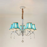 Elegant Modern Cone Iron Crystal Fabric Chandelier – 5/6/8-Light Options