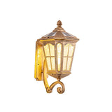 European-Style Solar Outdoor Lantern – Aluminum & Glass, Waterproof 1-Light Wall Sconce Lamp
