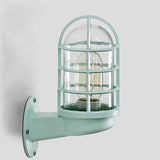 Sleek Contemporary Industrial Aluminum Round Cage 1-Light Waterproof Wall Sconce for Entryway