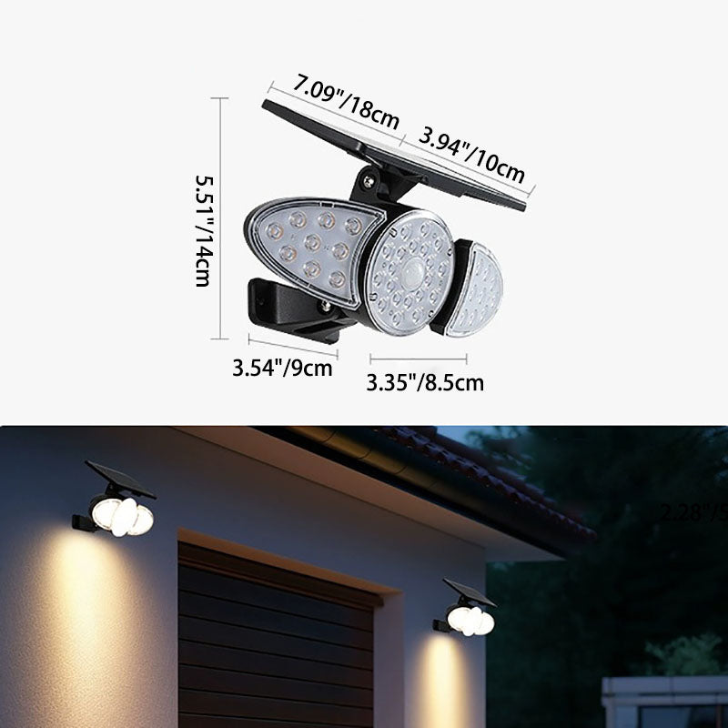 Modern Minimalist Solar LED Wall Sconce - Rectangular-Trapezoidal Design, ABS/PC Housing, Outdoor Garden Lamp