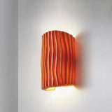 Nordic-Inspired Resin-Striped Half-Cylinder 2-Light Wall Sconce Lamp