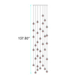 Luxurious Crystal Orb Staircase Chandelier with LED Ball Shade - Modern Loft Lighting