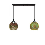 Modern Creative 3D Colorful Fireworks Glass Dome Island Light Chandelier - 2/3-Light