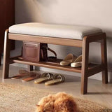 Sleek Contemporary Scandinavian Rectangular Solid-Wood Shoe Storage with 1 Shelf - Entryway Organizer